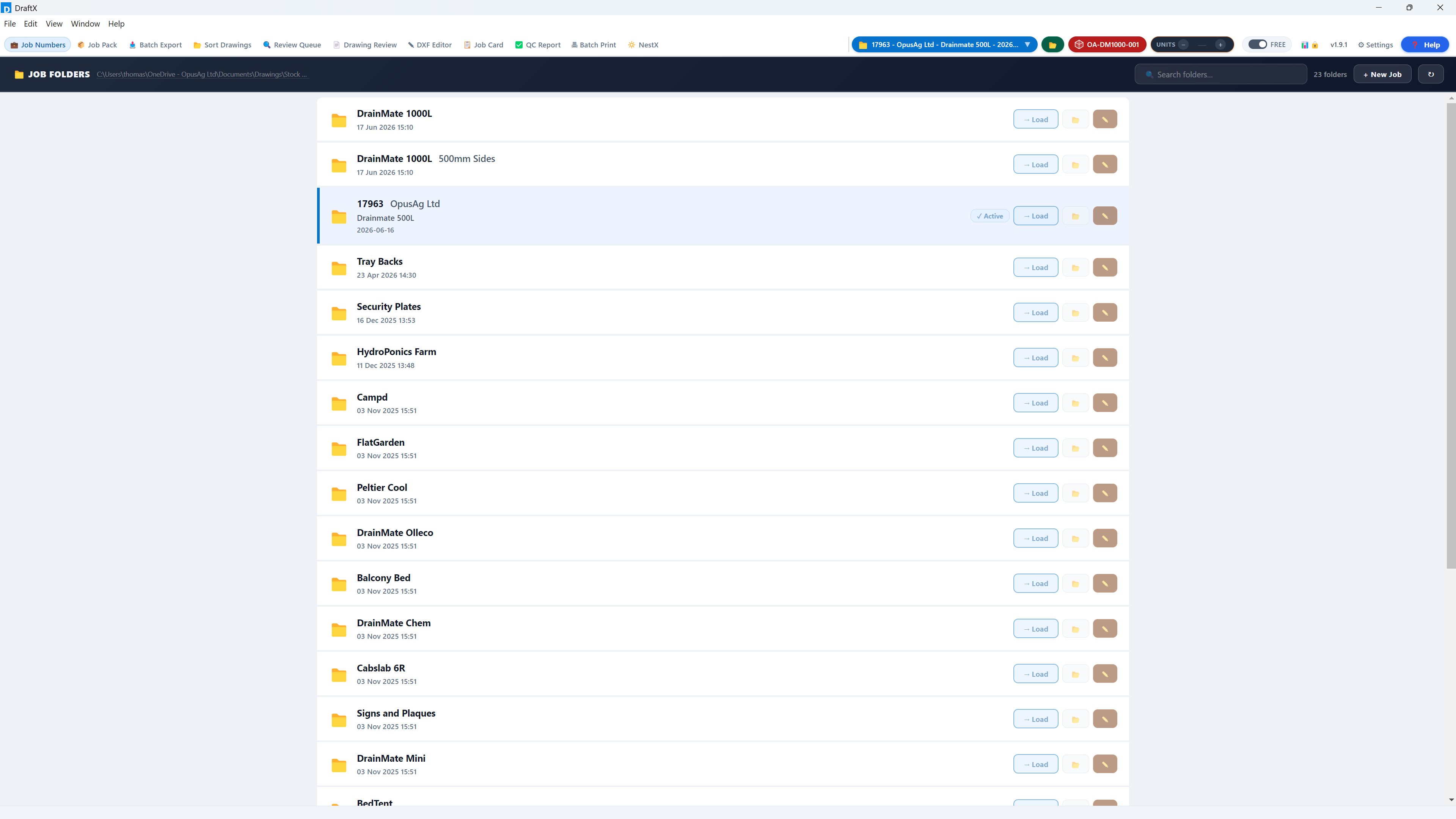 Jobs tab