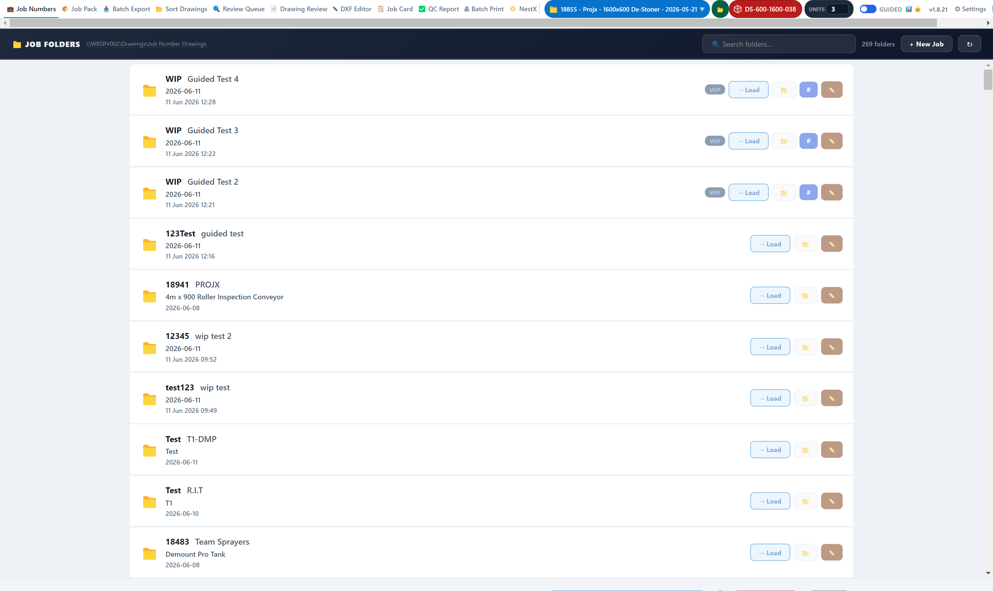 Jobs tab